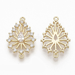 Brass Micro Pave Clear Cubic Zirconia Links&nbsp;ZIRC-Q021-054G-NF