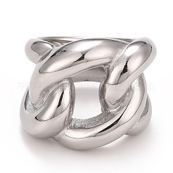 Non-Tarnish 304 Stainless Steel Twist Oval Chunky Ring&nbsp;RJEW-B040-15P
