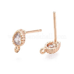 Brass Stud Earring Findings&nbsp;KK-Q750-032G