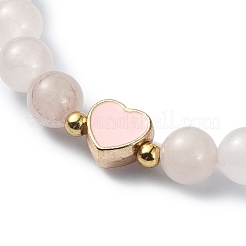 Natural Rose Quartz Round Beaded Stretch Bracelets&nbsp;BJEW-JB09881-06