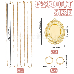 DIY Brass Oval Locket Pendant Necklaces Making Kits&nbsp;NJEW-HY0001-05