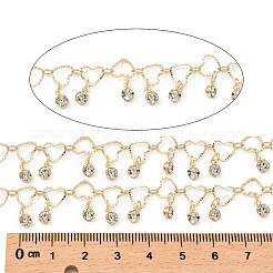 Rack Plating Brass Heart Link Chains&nbsp;CHC-A007-14KCG