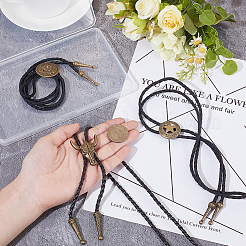 3Pcs 3 Styles Alloy Pendant Bolo Tie Lariat Necklaces&nbsp;NJEW-CL0001-09