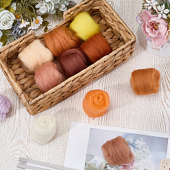 50G 10 Colors Needle Felting Wool Roving&nbsp;DIY-CP0013-77C