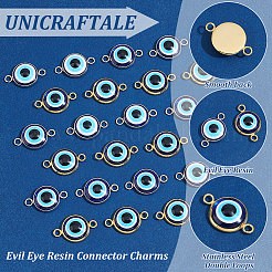60Pcs 2 Colors Evil Eye Resin Connector Charms&nbsp;FIND-UN0001-59