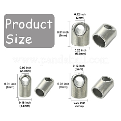 15Pcs 3 Styles 303 Stainless Steel Cord End/Tips&nbsp;STAS-CJ0003-37
