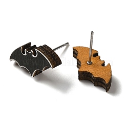 Wood Stud Earrings&nbsp;EJEW-Z054-02P