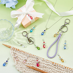 48Pcs 8 Style Glass Alloy Pendant Decorations&nbsp;HJEW-FH00126