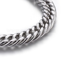 Tarnish Resistant 304 Stainless Steel Cuban Link Chain Bracelets&nbsp;BJEW-L637-01A-P