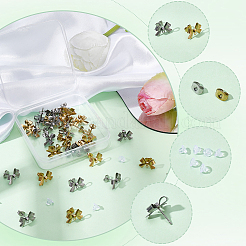 20 Pairs 2 Colors 304 Stainless Steel Bowknot Stud Earring Findings&nbsp;STAS-SC0021-24