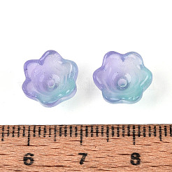Transparent Two Tone Spray Painted Glass Bead Caps&nbsp;A-GLAA-Q089-002B-002