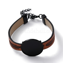 Alloy Flat Round Link Bracelet Settings fit for Cabochons&nbsp;FIND-M009-02EB