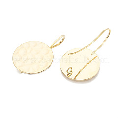 Hammered Brass Earring Hooks&nbsp;KK-S345-209