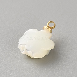 Natural Shell Carved Flower Charms&nbsp;LS-KK-CJC0816-002G-02