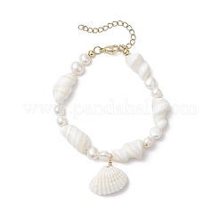Clam Shell Charm Bracelets for Women&nbsp;BJEW-JB11766