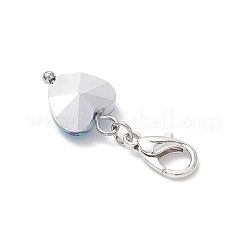 Heart Glass Pendant Decorations&nbsp;HJEW-JM03771-01