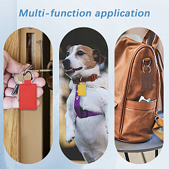 CutHollow 12Pcs 12 Colors Rectangle Imitation Leather Pendant Keychain&nbsp;KEYC-CL0001-12