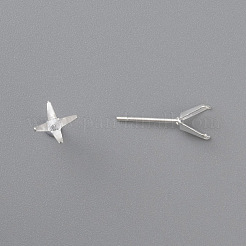 304 Stainless Steel Prong Earring Settings&nbsp;LS-STAS-O098-06S-04