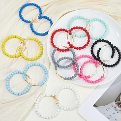 9 Pairs 9 Colors Acrylic Hoop Earrings&nbsp;EJEW-DC0001-52