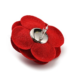 Cloth Art Camelia Brooch Pins&nbsp;AJEW-Q147-01C