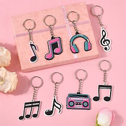 8 Pcs 8 Styles PVC Pendant Keychains&nbsp;KEYC-YW0001-25