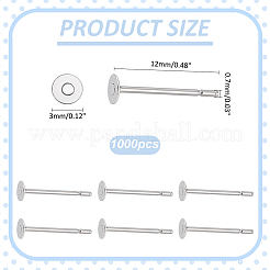 1000Pcs Tarnish Resistant 304 Stainless Steel Stud Earring Settings&nbsp;STAS-ME0001-50D