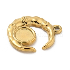 Ion Plating(IP) 304 Stainless Steel Pendant Cabochon Settings&nbsp;STAS-M082-02G