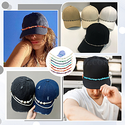7Pcs Natural & Synthetic Gemstone Bead Hat Chains&nbsp;HJEW-PH02369