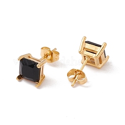 6 Pairs Tiny Cubic Zirconia Square Stud Earrings&nbsp;EJEW-G291-01A-M