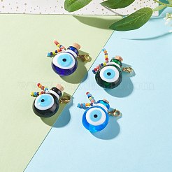 Handmade Evil Eye Lampwork Perfume Bottle Pendant Decorations&nbsp;HJEW-JM00615