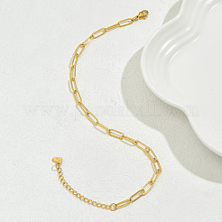 Fashionable Stainless Steel Textured Paperclip Chain Anklets for Women&nbsp;NQ3466
