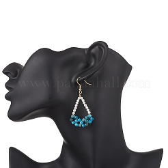 Natural Apatite Arch Dangle Earrings&nbsp;EJEW-TA00742-02
