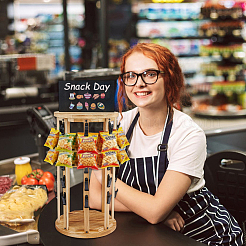 Rotating Wooden Snack Organizer Holder&nbsp;ODIS-WH0030-238