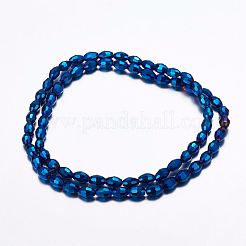 Full Plated Glass Faceted Rice Beads Strands&nbsp;GLAA-A030A-FP04