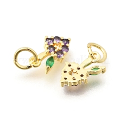 Brass Micro Pave Cubic Zirconia Charms&nbsp;KK-Z156-16G