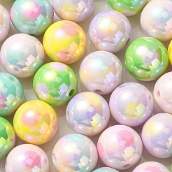 UV Plating Rainbow Iridescent Acrylic Beads&nbsp;OACR-K003-004