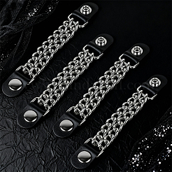 4Pcs PU Leather & Alloy Chain Vest Extenders&nbsp;DIY-CL0001-91A