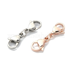 3Pcs 3 Colors 304 Stainless Steel Double Lobster Claw Clasps&nbsp;STAS-YW0001-52A