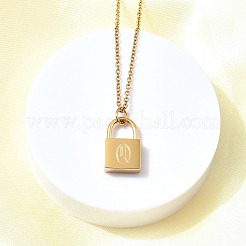 304 Stainless Steel Rolo Chain Pendant Necklaces&nbsp;NJEW-S444-01G-17