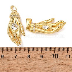 Brass Pave Cubic Zirconia Pendants&nbsp;KK-G543-02G-02