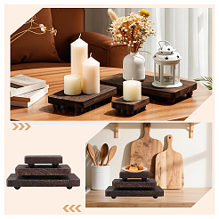 3Pcs 3 Sizes Wood Display Pedestals for Rings Earrings Bracelets&nbsp;ODIS-WH0331-71A