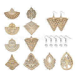 DIY 30 Pairs Natural Wooden Earring Making Kits&nbsp;DIY-TA0003-36P