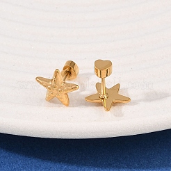 304 Stainless Steel Star Stud Earrings&nbsp;EJEW-I320-10G