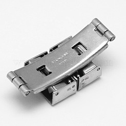 Tarnish Resistant Rectangle 201 Stainless Steel Watch Band Clasps&nbsp;LS-STAS-F067-05
