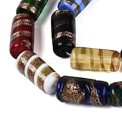 Handmade Gold Sand Lampwork Beads Strands&nbsp;LAMP-Q041-02