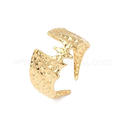 Bat Hammered 304 Stainless Steel Cuff Rings&nbsp;RJEW-S626-03G