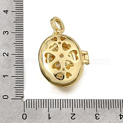 Brass Micro Pave Clear Cubic Zirconia Diffuser Locket Pendants&nbsp;KK-A303-28C-G