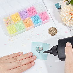 120G 10 Colors Luminous Frosted Glass Beads&nbsp;GLAA-OC0001-45