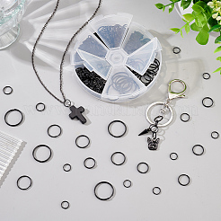 373Pcs 5 Styles Iron Split Key Rings&nbsp;IFIN-PH0001-93