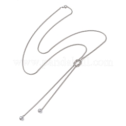304 Stainless Steel Box Chain Lariat Necklaces&nbsp;NJEW-JN05886